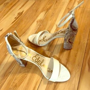 Sam Edelman Nude Sandals w/ python heel Sz 11